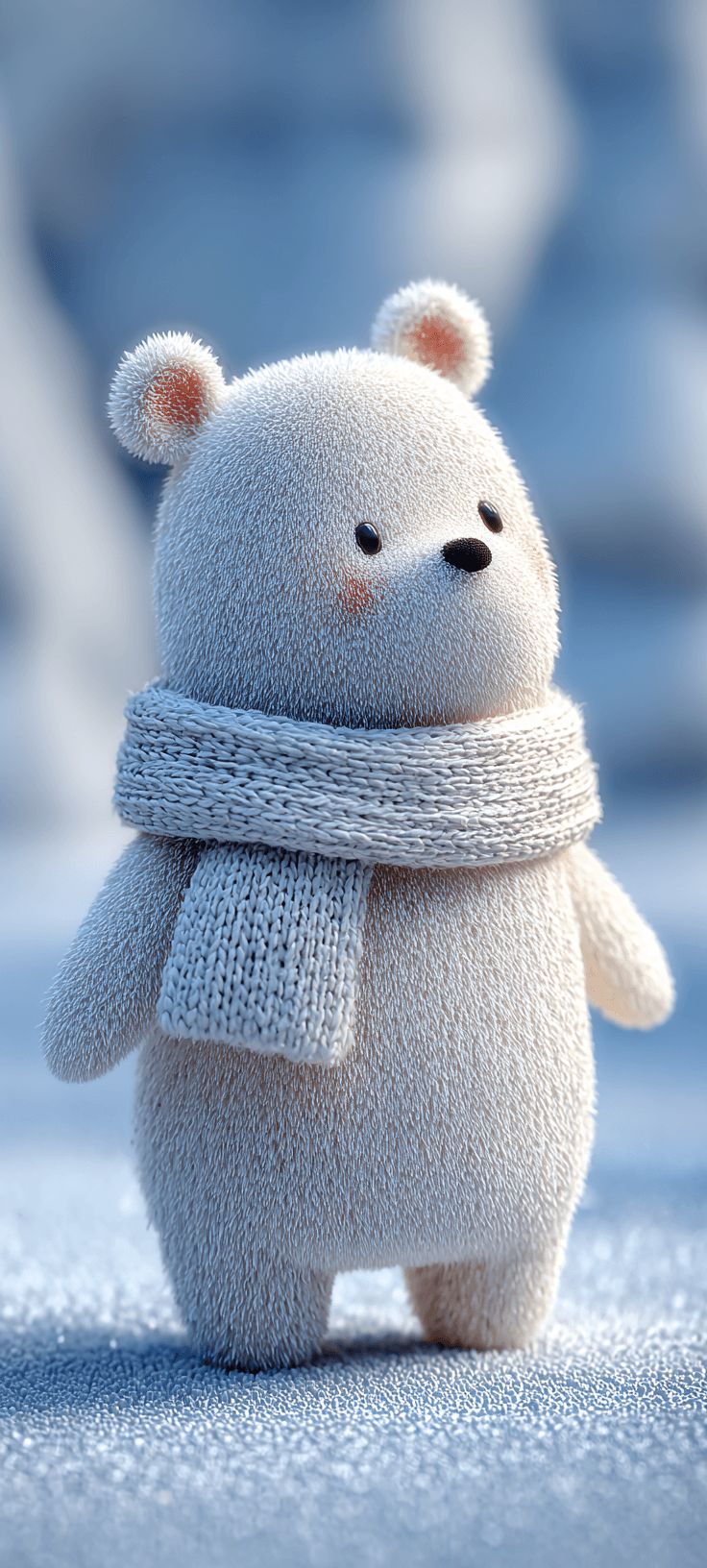 Cute 3D Polar Bear Wallpaper — Fluffy Winter Aesthetic for Your Phone
