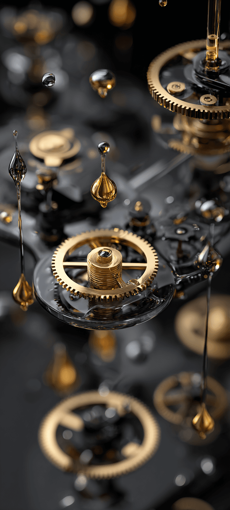 Black and Gold Wallpaper for Phone | Abstract 4K Mobile Wallpaper Luxury Watch