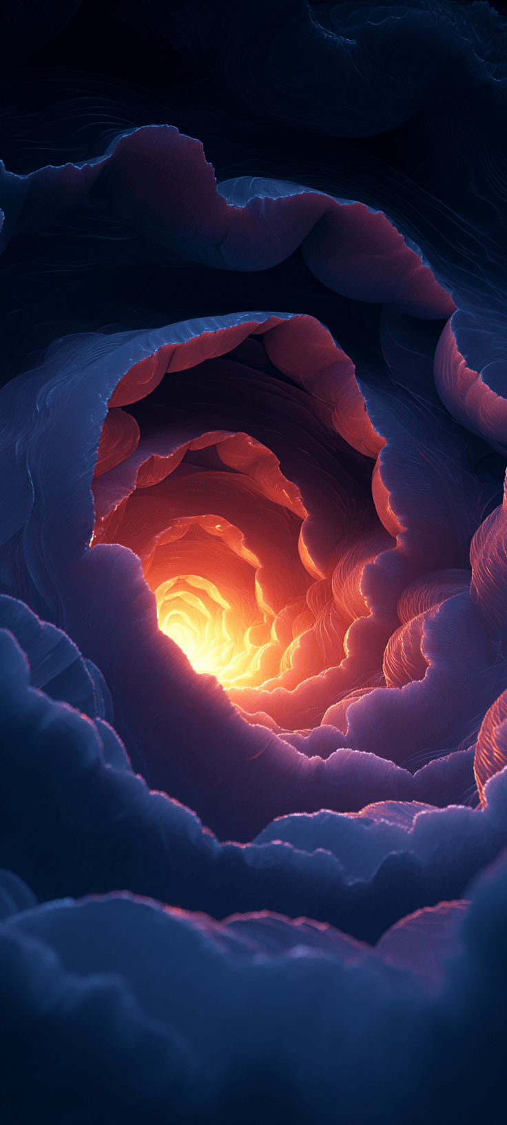 Glowing Abstract Spiral Vortex Tunnel Wallpaper