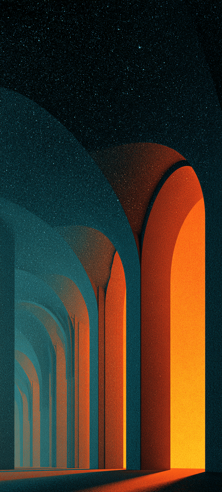Minimalist Abstract Archway Starry Night Mobile Wallpaper | Free 4K iPhone & Android Background