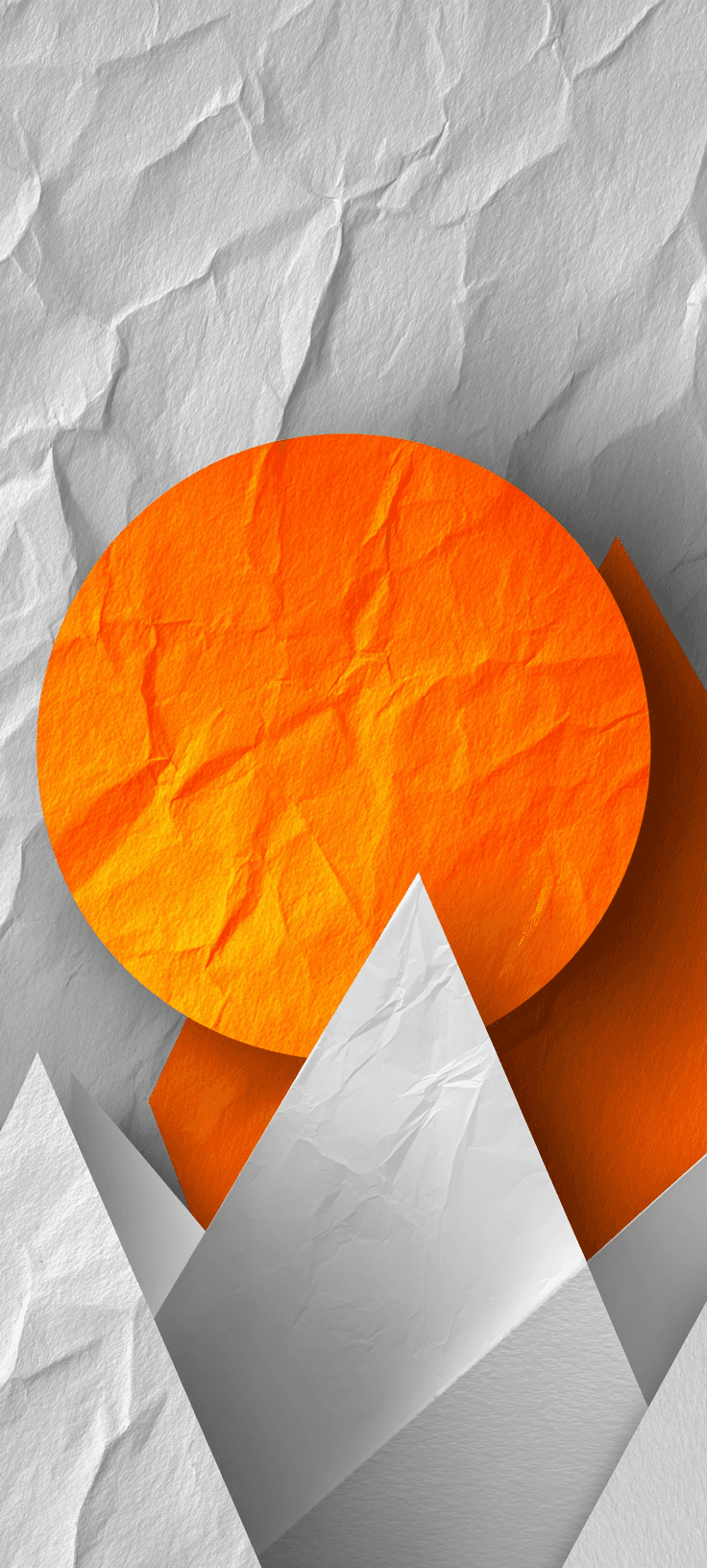 Orange Geometric Abstract Wallpaper with Paper Texture