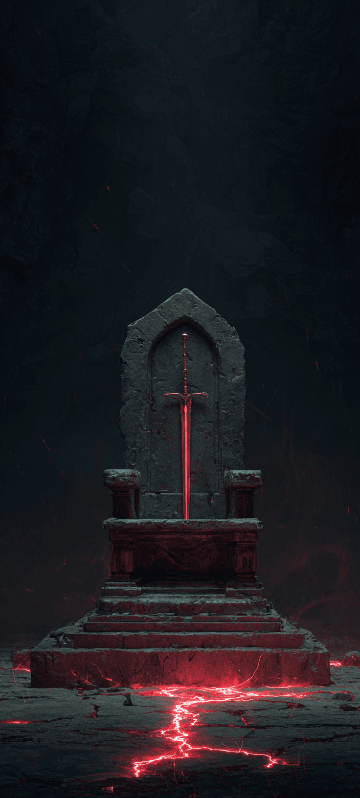 Dark Fantasy Throne: 4K Dark Aesthetic Wallpaper for Android and iPhone
