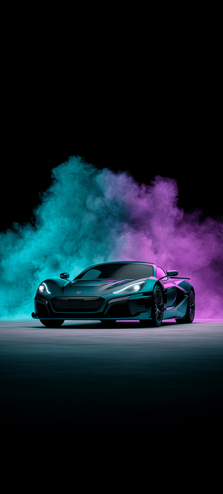 Rimac Nevera Hypercar Wallpaper | Neon Cyberpunk Aesthetic 4K Car Background
