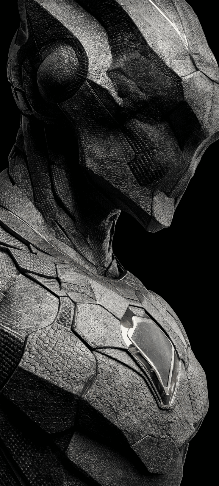 Futuristic Dark Knight Armor Wallpaper | 4K Cinematic Mobile Background