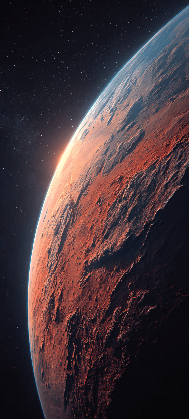 Mars From Orbit: A Hyper-Realistic Space Wallpaper for Your Phone