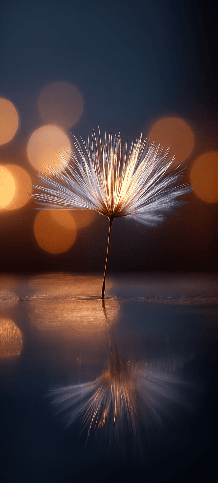 Macro Dandelion Seed Aesthetic – Glowing Nature Phone Wallpaper
