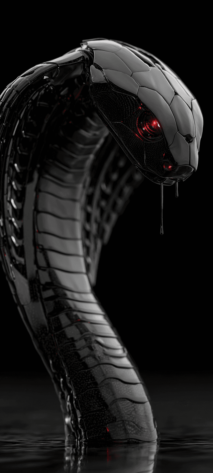 Cybernetic Cobra Wallpaper with Dark Futuristic Aesthetic