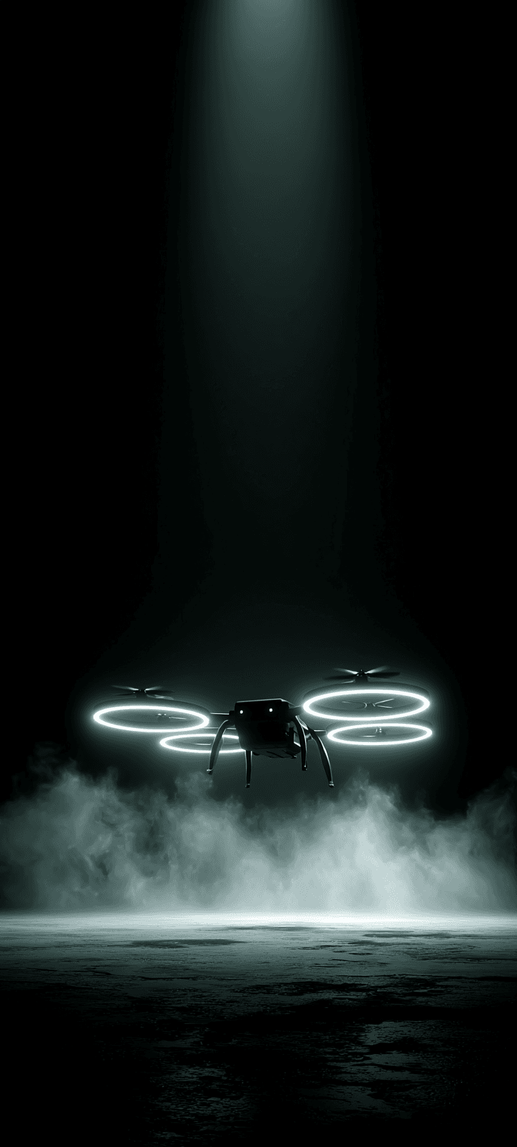 Hovering in the Dark: High-Tech Drone Aesthetic Wallpaper for Your Phone