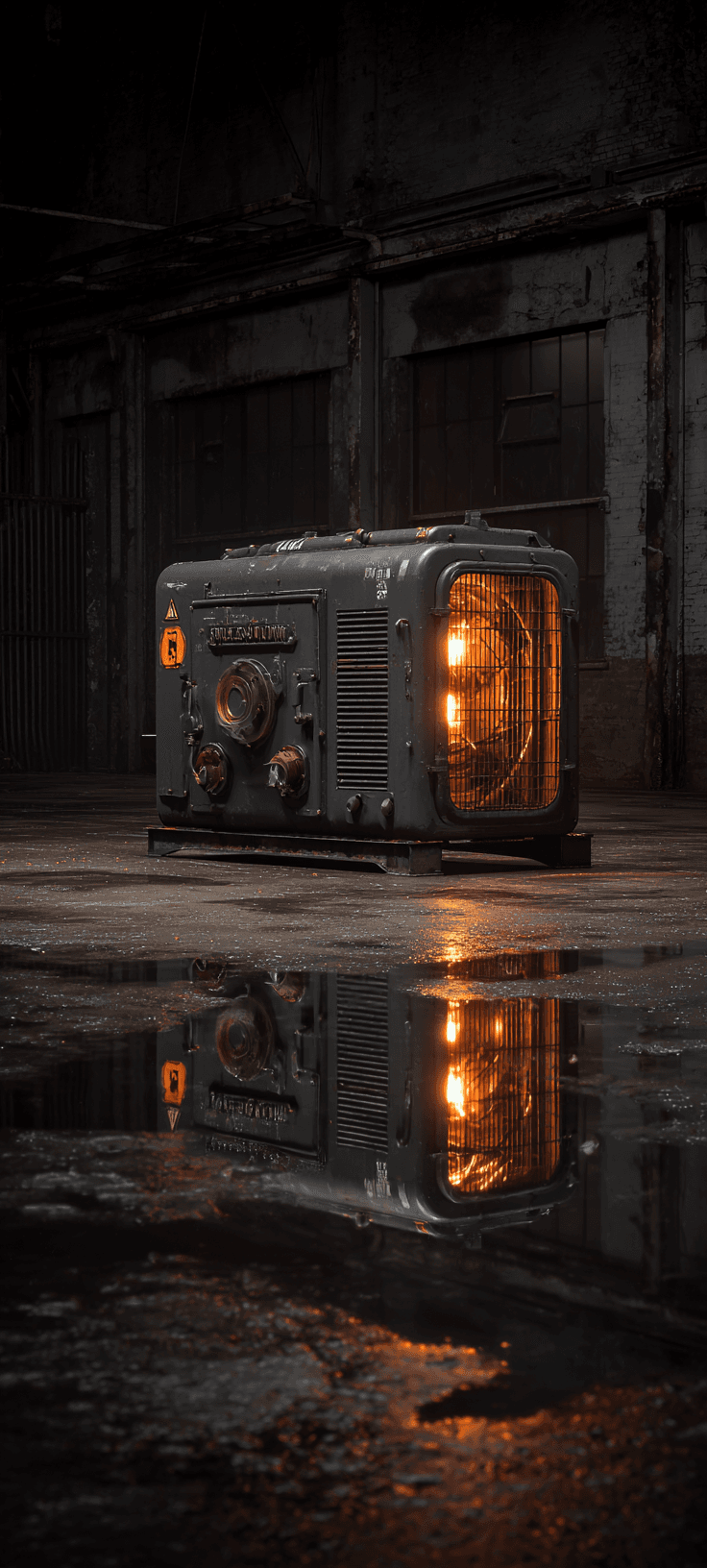 Industrial Vintage Generator | Dark Aesthetic 4K Mobile Wallpaper Free